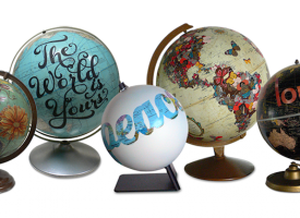 Oh the places you will go: hand painted globes by Wendy Gold