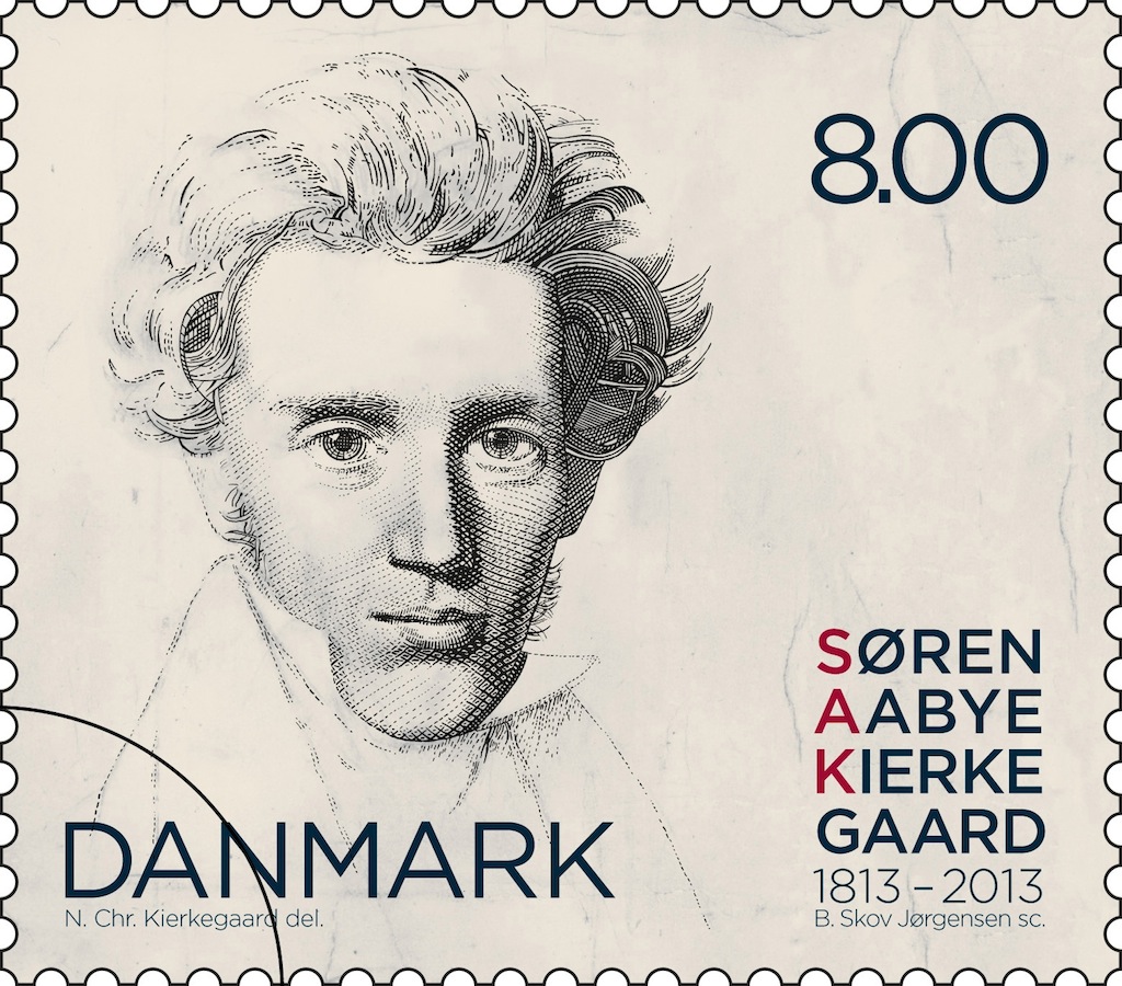 Gratis anvendelse (foto10930) Post Danmark Frimærker udgiver 4. marts 2013 et frimærke i anledning af 200 år for Søren Kirkegaards fødsel. Han blev født 18. maj 1813 og blev en verdensberømt dansk teolog, filosof og forfatter. Han hører til blandt de mest indflydelsesrige danske kulturpersonligheder, og hans værker er i dag oversat til alverdens sprog.