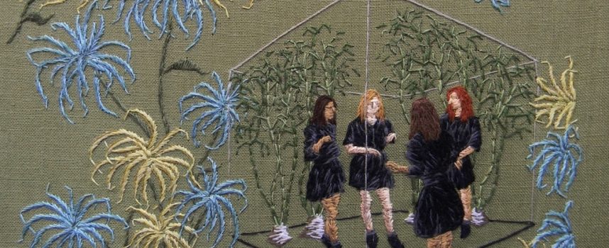 Embroidered works of art by Michelle Kingdom