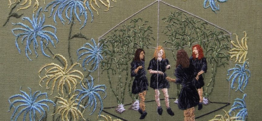 Embroidered works of art by Michelle Kingdom